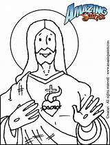 Heart Jesus Sacred Coloring Drawing Getdrawings Template sketch template