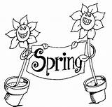 Coloring Welcome Spring Pages Flower sketch template