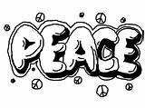 Graffiti Coloring Pages Peace Words Teenagers Adults Teens Colouring Word Printable Clipart Cool Drawing Coloring4free Color Kids Bo Letters Drawings sketch template