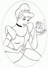 Cinderella Coloringhome Prinzessin Ausmalbilder Helper sketch template