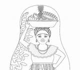 Coloring Pages Cartagena Palenquera Multicultural Colombian Colombia Matryoshka Amyperrotti Afkomstig Van Getcolorings Mejores sketch template