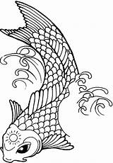 Fish Koi Tattoo Coloring Drawing Sun Ambush Line Pages Getcolorings Color Forehead Getdrawings Clipartmag 65kb sketch template