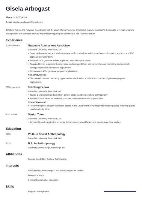 pin  resume examples