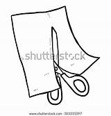 Paper Scissors Cartoon Vector Drawing Illustration Shutterstock Hand Outline Icon Drawn Sketch Freehand Sofa Line Isolated Background sketch template