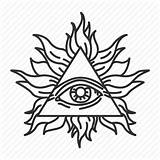 Illuminati Drawing Eye Triangle Icon Drawings Yarmulke Getdrawings Paintingvalley Satanic Collection sketch template