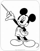 Mickey Coloring Mouse Pointing Pages Stick Disney sketch template