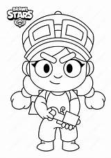 Brawl Stars Coloring Jessie Pages Printable Bibi Edgar Coloringonly sketch template