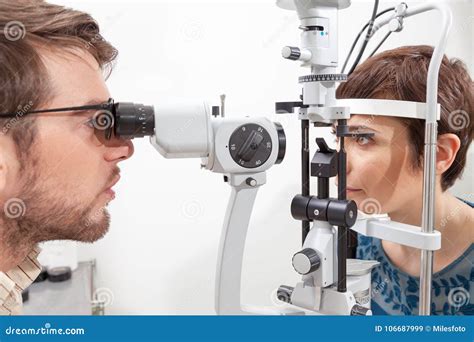 eye examination   slit lamp stock image image  equipment
