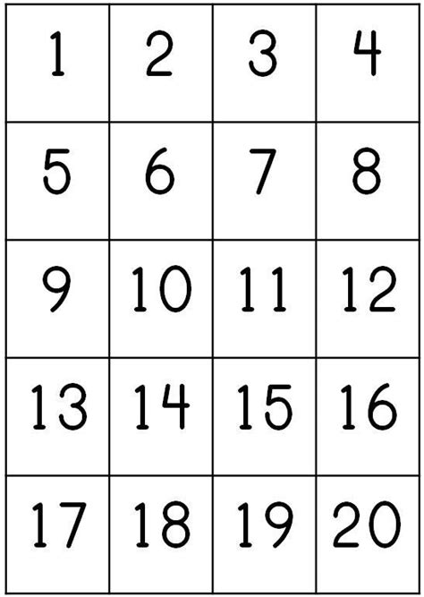 number chart   printable numbers preschool number chart numbers
