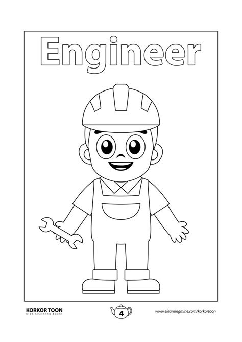 professions coloring book  kids engineer page  coloring books