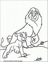 Coloring Mufasa Popular Lion King sketch template