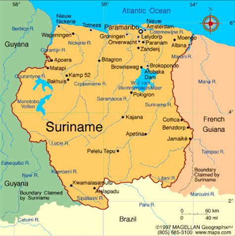 suriname mapa turistico