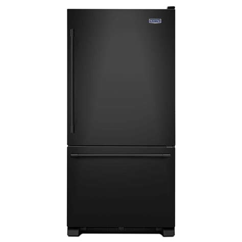 maytag     cu ft bottom freezer refrigerator  black mbffeb  home depot