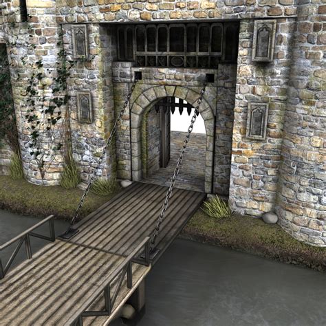 castle moat draw bridge