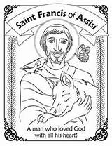 Coloring Pages Francis Assisi St Saint Saints Kids Prayer Sheets Printable Activities Store Preschool Catholic San sketch template