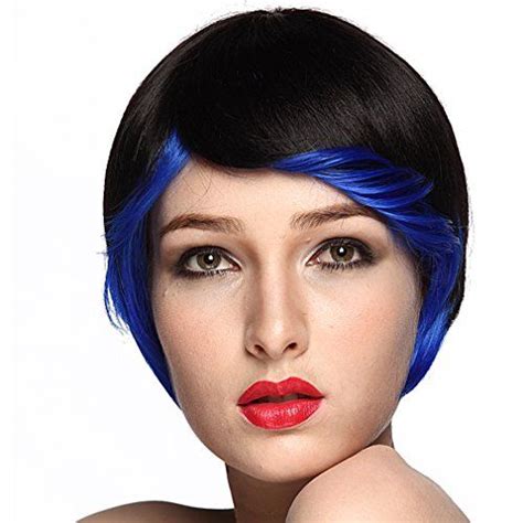 namecute synthetic short wig straight ombre black  blue cosplay wigs  women  info