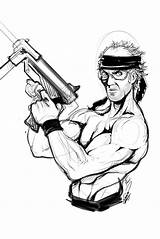 Rambo Drawing Getdrawings Drawings sketch template