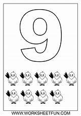 Coloring Number Pages Worksheets Numbers Preschool Kindergarten Color Kids Printable Worksheet Worksheetfun Nine Para Número Math Desenho Choose Board sketch template