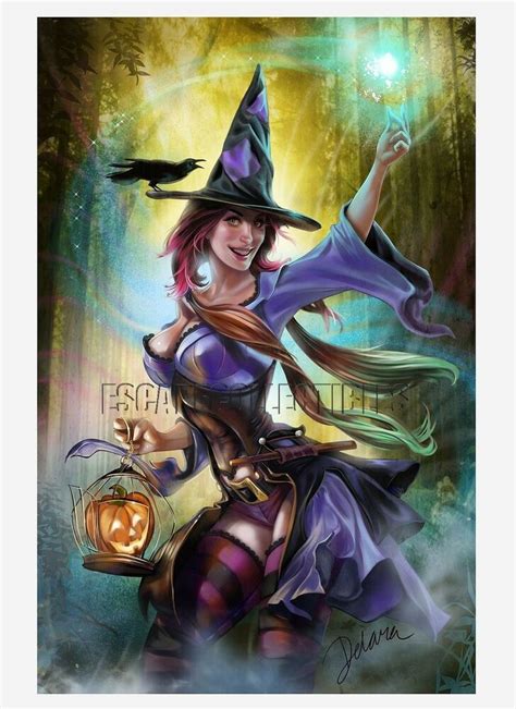 Cris Delara Jolly Halloween Ii Sexy Witch Pin Up Girl Art