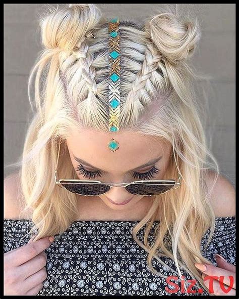 trend watch mohawk braid into top knot half up hairstyles