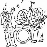 Rock Coloring Pages Band Concert Roll Printable Color Drawing Print Female Piano Kids Marching Music Star Ways Grand Getcolorings Musical sketch template