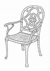 Coloring Furniture Pages Print Kids Color sketch template