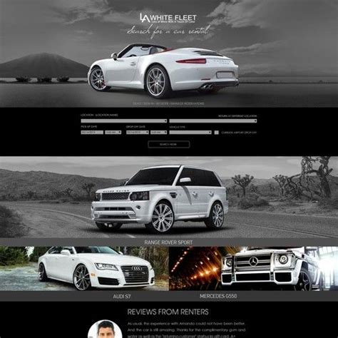 design website  luxury car rental site la white fleet   car share