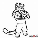 Panda Fu Kung Tai Lung Draw Characters Drawing Cartoon Sketchok Step Easy Kungfu sketch template