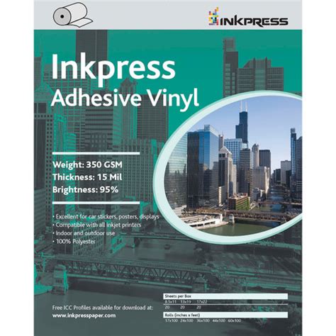 inkpress media adhesive vinyl  gsm  roll