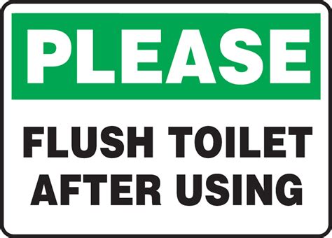 flush toilet   sign  instructions
