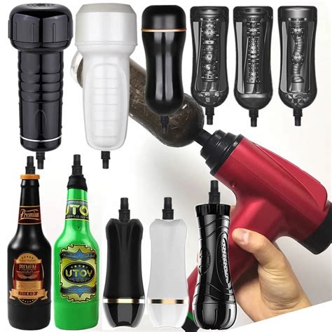 Fascia Massage Gun Adapter Male Masturbator Cup Portable Beer Bottle