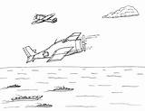 Midway Coloring Pages Japanese Battle Zero Robin Great F4f Planes sketch template