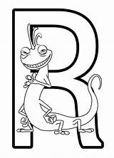 Monsters Randall Pixar Colouring Abc sketch template
