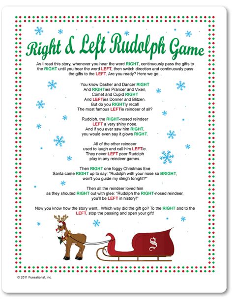 printable  left rudolph game funsationalcom preschool