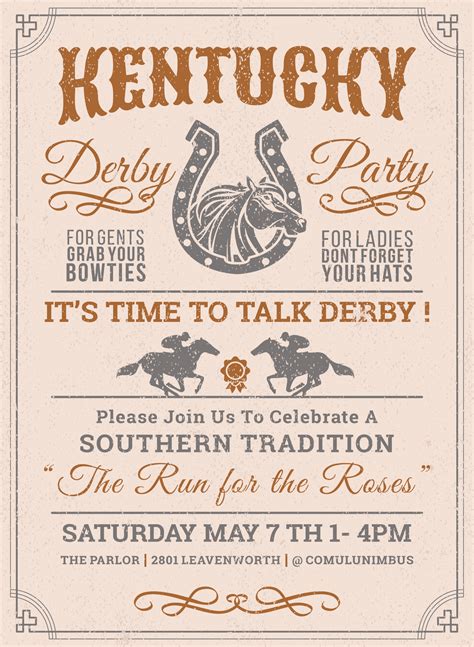kentucky derby 2021 invitation templates free kentucky derby party