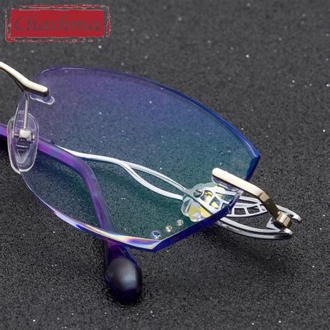 chashma designer women s eyeglasses diamond rimless titanium glasses