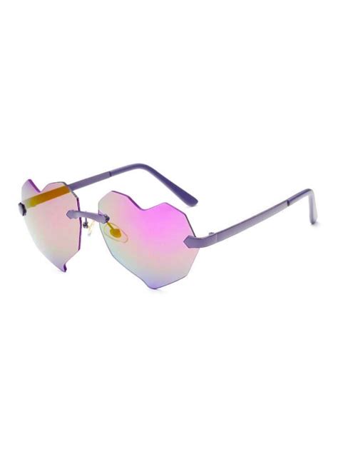 Purple Jagged Heart Sunglasses Attitude Clothing