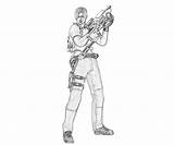 Resident Evil Coloring Pages Leon Kennedy Template sketch template