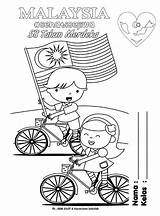 Merdeka Coloring Pages Kids Malaysia Parenting Colour sketch template