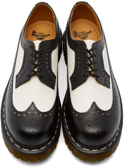 dr martens black white  brogues white oxford shoes dress shoes men black  white