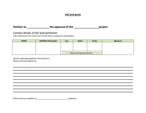 petition sample template