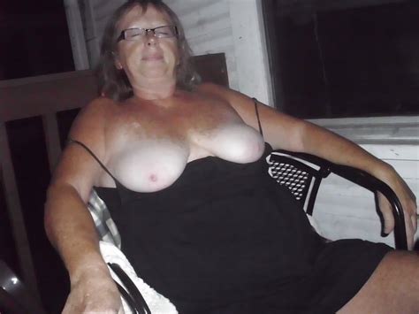 wife with tits out on front porch 6 pics