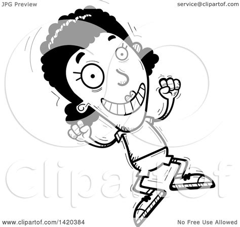 Clipart Of A Cartoon Black And White Lineart Doodled Black