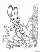 Judy Hopps Coloring City Pages Color sketch template
