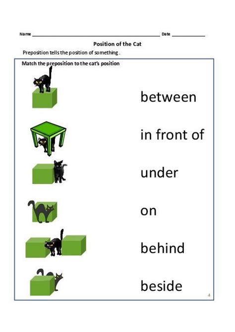 printable preposition worksheets  kids learning   read