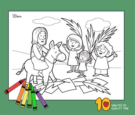 palm sunday coloring page  minutes  quality time