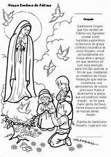 Fatima Lady Catholic Coloring Kids Prayer Rosary Para Pages Nossa Crafts sketch template