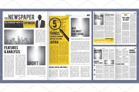 newspaper headline press layout background graphics creative market