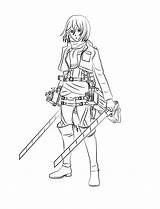 Titan Attack Aot Mikasa sketch template