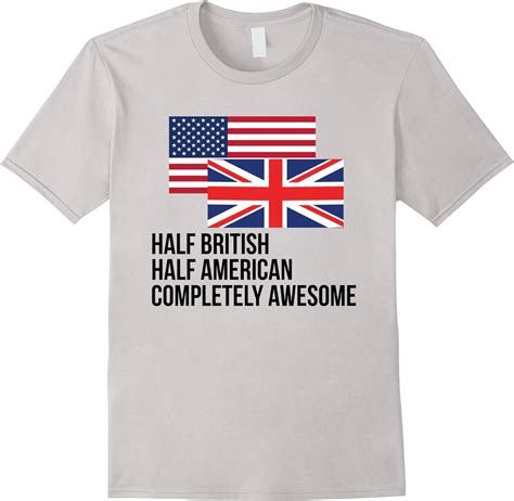 half british half american funny flag t shirt clothing